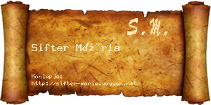 Sifter Mária névjegykártya